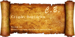 Czigán Boglárka névjegykártya